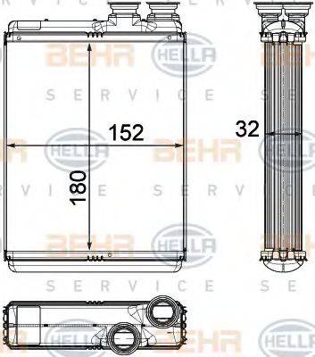 HELLA 8FH351315501 Теплообменник, отопление салона