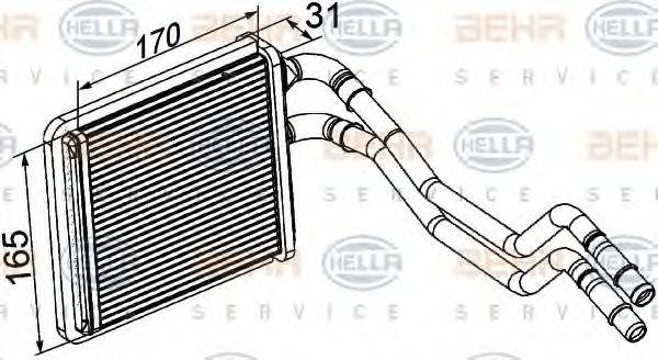 HELLA 8FH351315591 Теплообменник, отопление салона