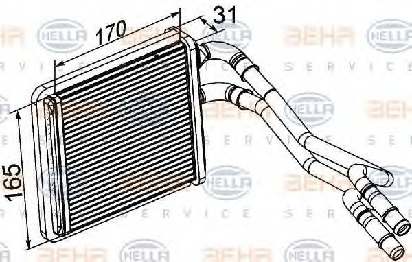 HELLA 8FH351315601 Теплообменник, отопление салона