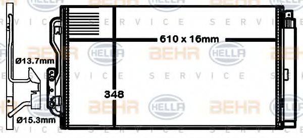 HELLA 8FC351316581 Конденсатор, кондиционер