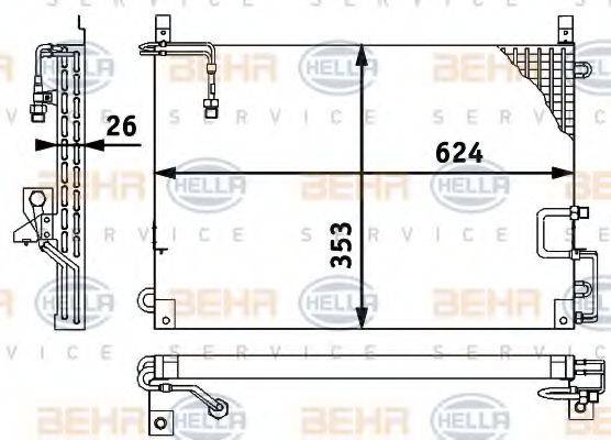 HELLA 8FC351317141 Конденсатор, кондиционер