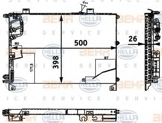 HELLA 8FC351317231 Конденсатор, кондиционер