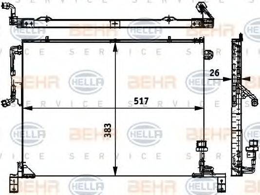 HELLA 8FC351317431 Конденсатор, кондиционер