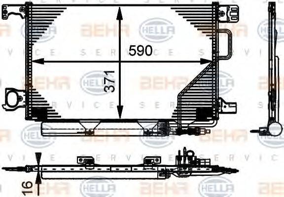 HELLA 8FC351317501 Конденсатор, кондиционер