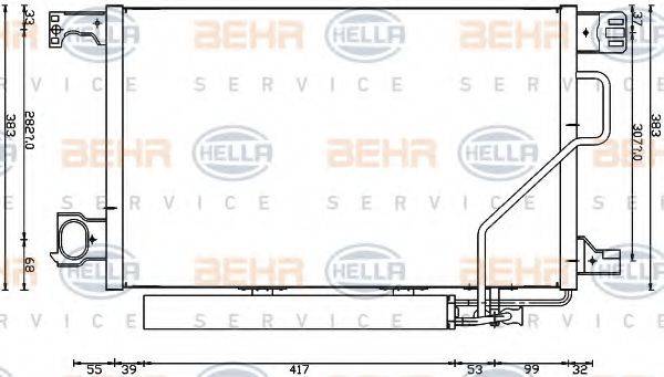 HELLA 8FC351317504 Конденсатор, кондиционер