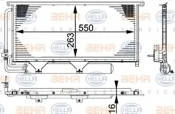 HELLA 8FC351317511 Конденсатор, кондиционер