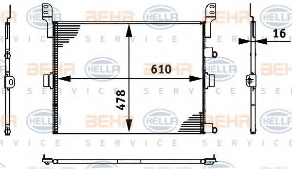 HELLA 8FC351317661 Конденсатор, кондиционер