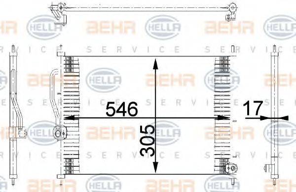 HELLA 8FC351318081 Конденсатор, кондиционер