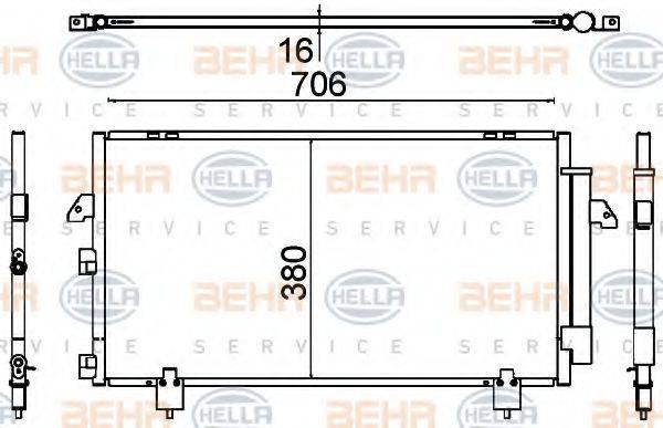 HELLA 8FC351318711 Конденсатор, кондиционер