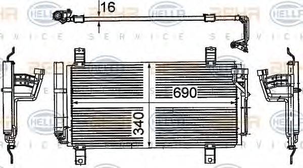 HELLA 8FC351318791 Конденсатор, кондиционер