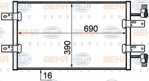 HELLA 8FC351319281 Конденсатор, кондиционер