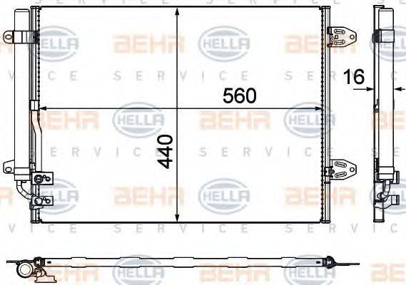HELLA 8FC351319421 Конденсатор, кондиционер
