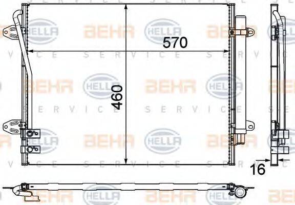 HELLA 8FC351319431 Конденсатор, кондиционер