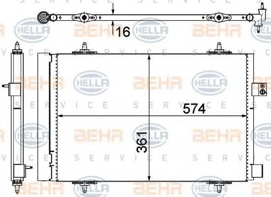 HELLA 8FC351319451 Конденсатор, кондиционер