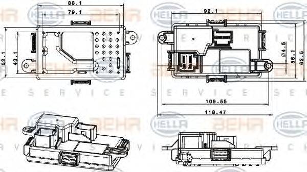 HELLA 5HL351321651 Регулятор, вентилятор салона