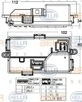 HELLA 5HL351321671 Регулятор, вентилятор салона