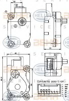 HELLA 6NW351329651 Регулировочный элемент, смесительный клапан