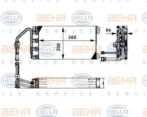 HELLA 8FV351330011 Испаритель, кондиционер