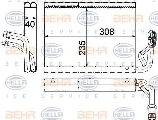 HELLA 8FV351330691 Испаритель, кондиционер