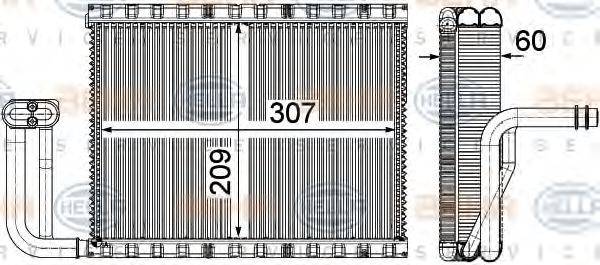 HELLA 8FV351331111 Испаритель, кондиционер