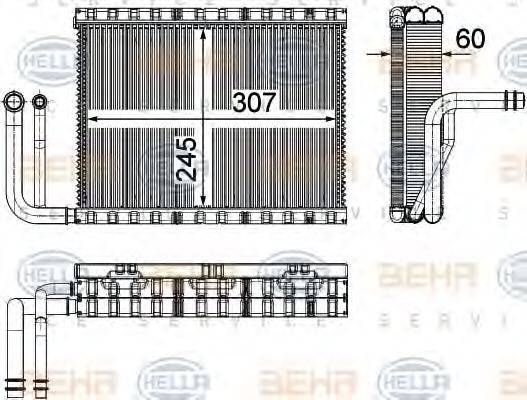 HELLA 8FV351331151 Испаритель, кондиционер