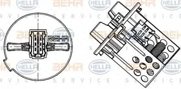 HELLA 9ML351332281 Сопротивление, вентилятор салона