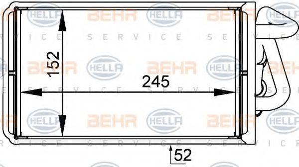 HELLA 8FH351333001 Теплообменник, отопление салона