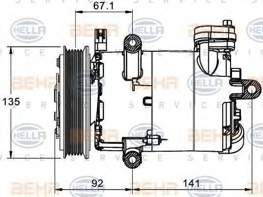 HELLA 8FK351334021 Компрессор, кондиционер