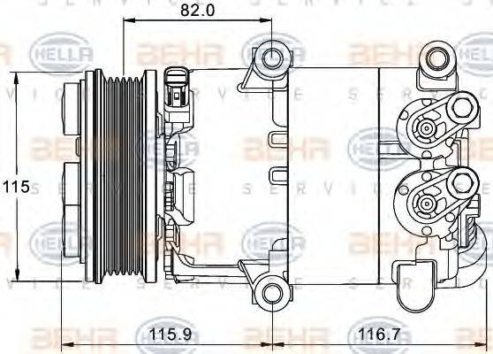 HELLA 8FK351334061 Компрессор, кондиционер