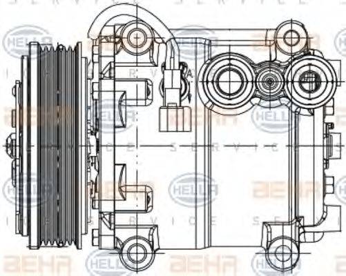 HELLA 8FK351334341 Компрессор, кондиционер