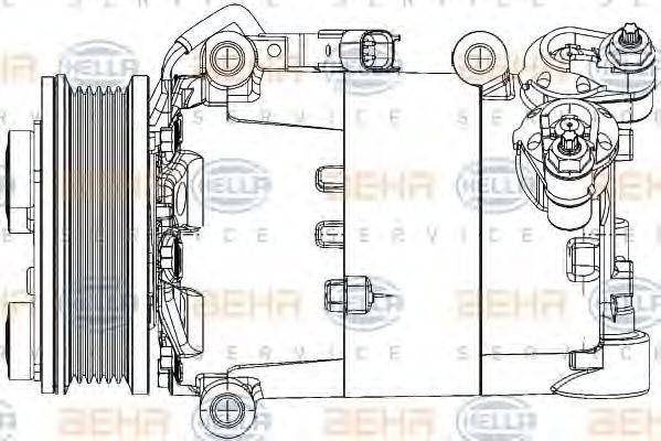 HELLA 8FK351334431 Компрессор, кондиционер