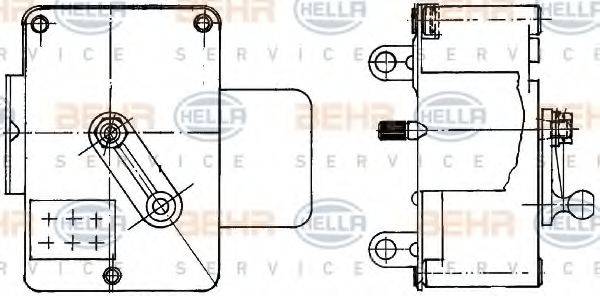 HELLA 6NW351344051 Регулировочный элемент, смесительный клапан