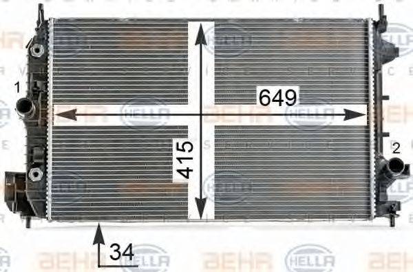 HELLA 8MK376700271 Радиатор, охлаждение двигателя