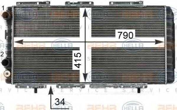 HELLA 8MK376700551 Радиатор, охлаждение двигателя