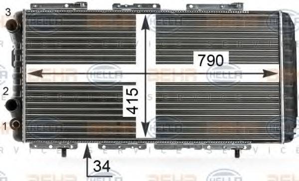 HELLA 8MK376700561 Радиатор, охлаждение двигателя