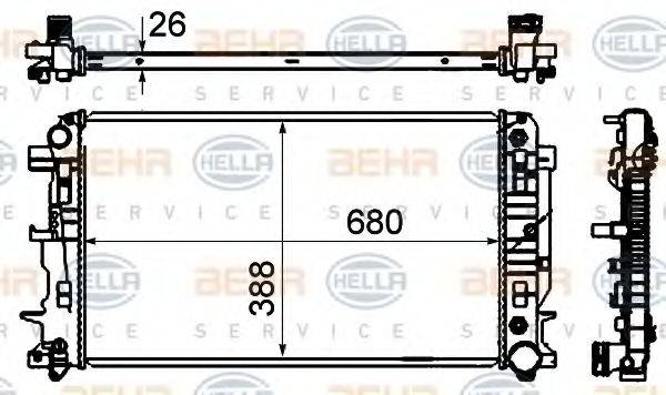 HELLA 8MK376701011 Радиатор, охлаждение двигателя