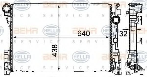 HELLA 8MK376701411 Радиатор, охлаждение двигателя