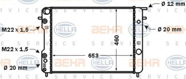 HELLA 8MK376704541 Радиатор, охлаждение двигателя