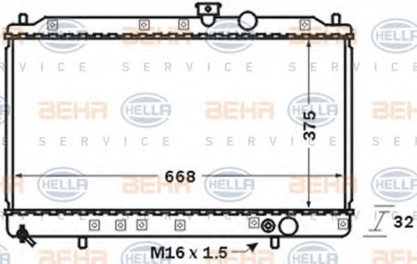 HELLA 8MK376704711 Радиатор, охлаждение двигателя