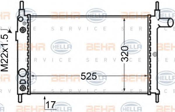 HELLA 8MK376704771 Радиатор, охлаждение двигателя