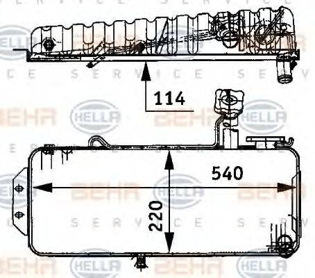 HELLA 8MA376705141 Компенсационный бак, охлаждающая жидкость