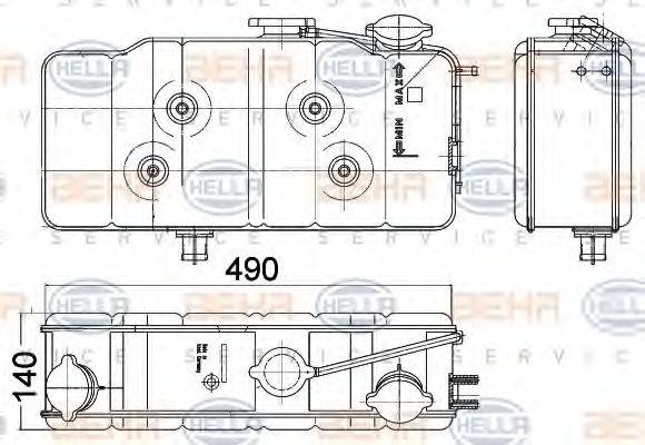 HELLA 8MA376705181 Компенсационный бак, охлаждающая жидкость