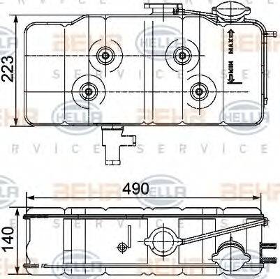 HELLA 8MA376705211 Компенсационный бак, охлаждающая жидкость