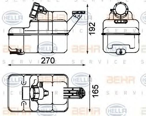 HELLA 8MA376705271 Компенсационный бак, охлаждающая жидкость