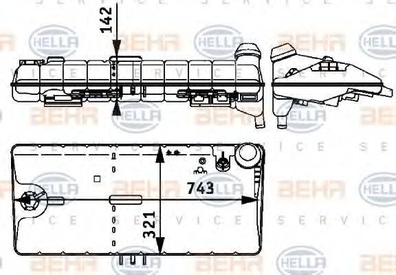 HELLA 8MA376705381 Компенсационный бак, охлаждающая жидкость