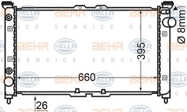 HELLA 8MK376705591 Радиатор, охлаждение двигателя