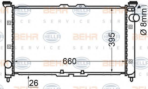 HELLA 8MK376705601 Радиатор, охлаждение двигателя