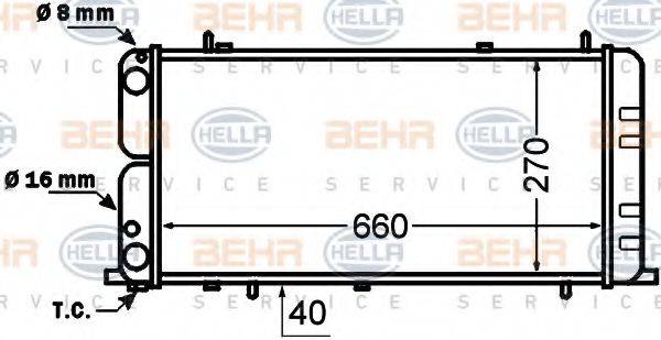 HELLA 8MK376705731 Радиатор, охлаждение двигателя
