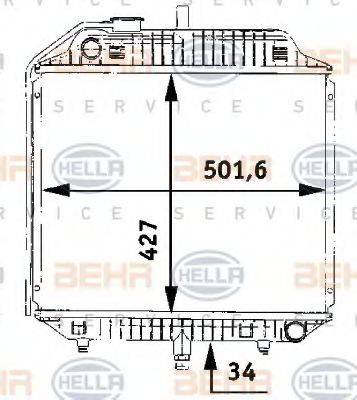 HELLA 8MK376706201 Радиатор, охлаждение двигателя