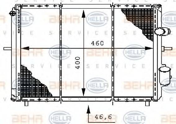 HELLA 8MK376706371 Радиатор, охлаждение двигателя